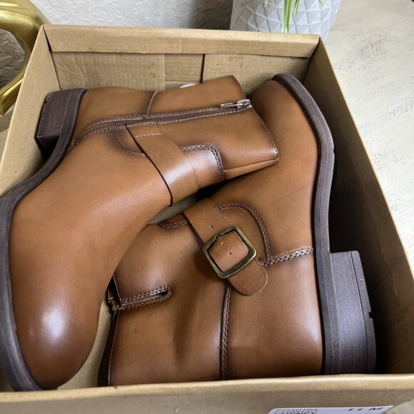 Womens Frye & Company Cormac Tawney Brown Moto Booties - Picture 11 of 12